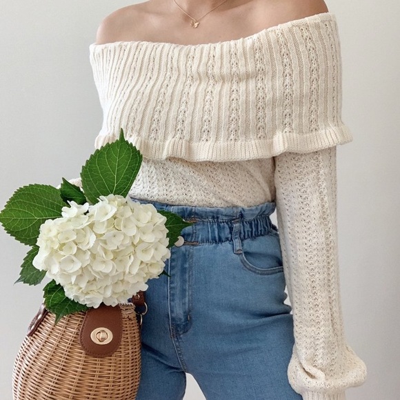 Love Riche Sweaters - Breath of Youth// Off the Shoulder Sweater